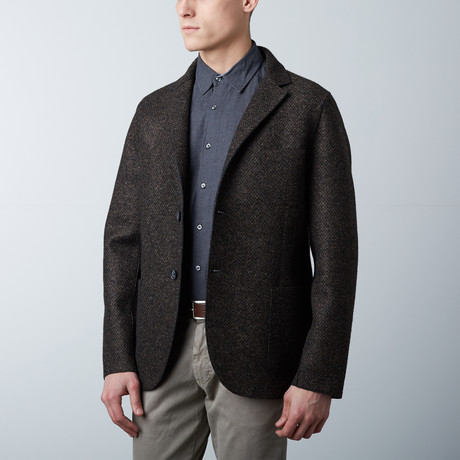 Tweed Scuba Jacket // Brown (S)