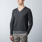 Muti-Texture Jacquard Sweater // Smoke (M)