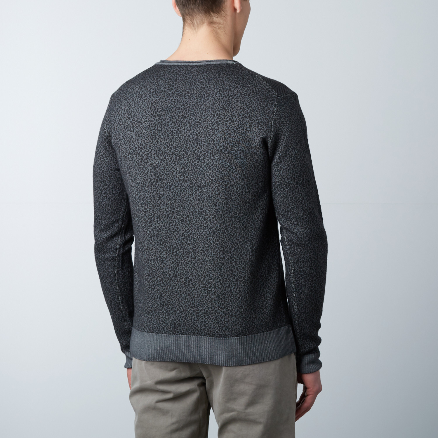 Muti-Texture Jacquard Sweater // Smoke (M) - jerry kaye collection ...