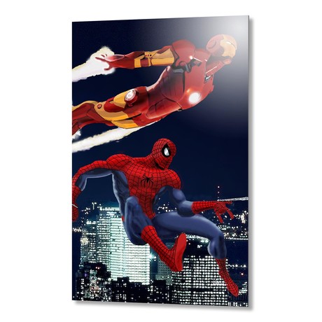 Marvel: Spider-Man and Iron Man // Aluminum Print (16"W x 24"H x 1.5"D)