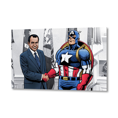 The Captain Meets Tricky Dicky // Aluminum Print (24"W x 16"H x 1.5"D)