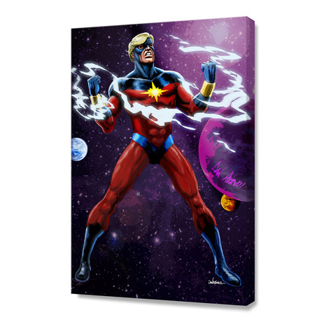 Captain Marvel (70s Version) // Stretched Canvas (16"W x 24"H x 1.5"D)