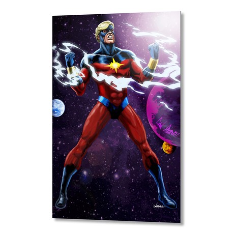 Captain Marvel (70s Version) // Aluminum Print (16"W x 24"H x 1.5"D)