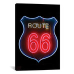 Neon U.S. Route 66 Sign, Albuquerque, New Mexico, USA // Julien McRoberts (12"W x 18"H x 0.75"D)