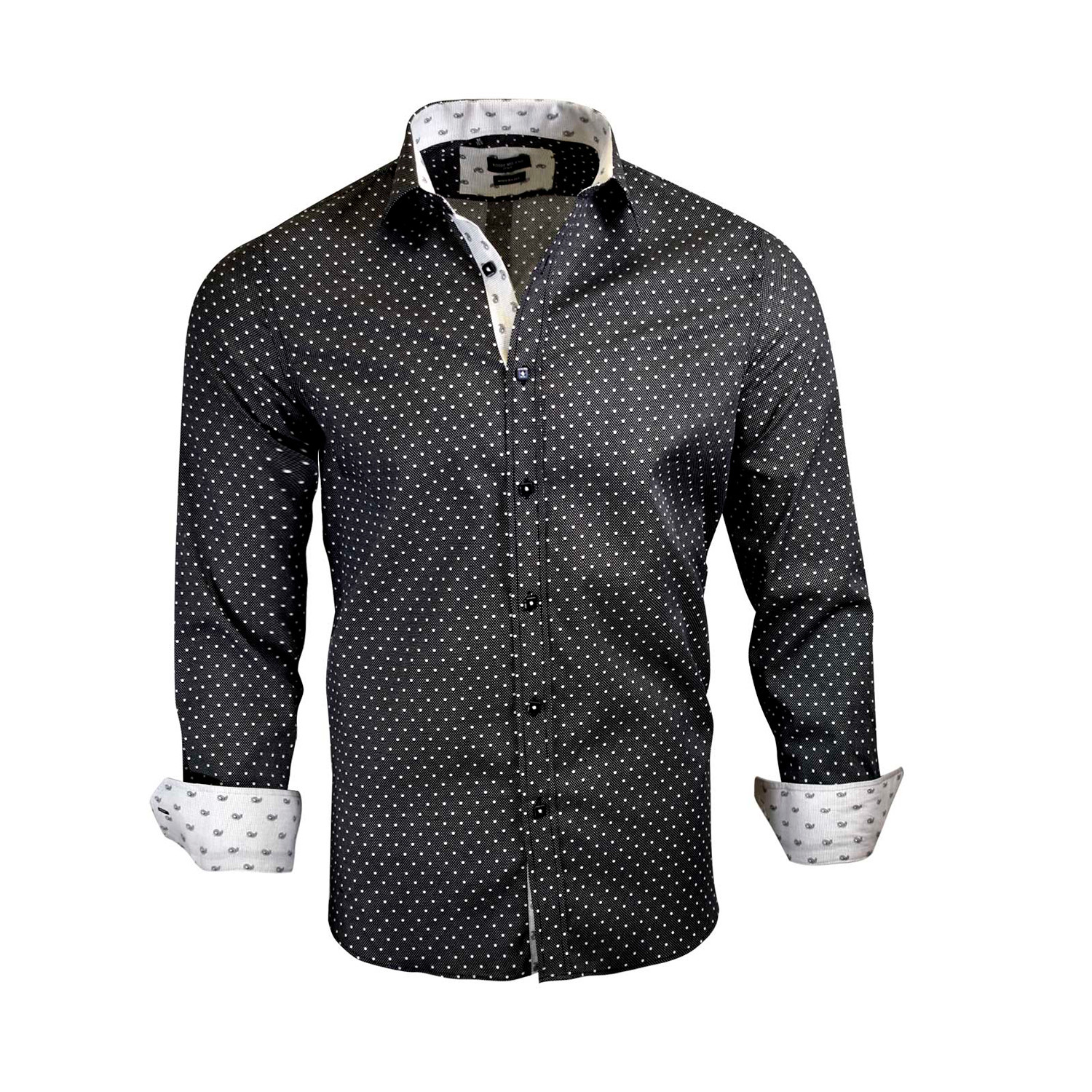 Bradley Modern-Fit Long-Sleeve Dress Shirt // Black (S) - TR Premium ...