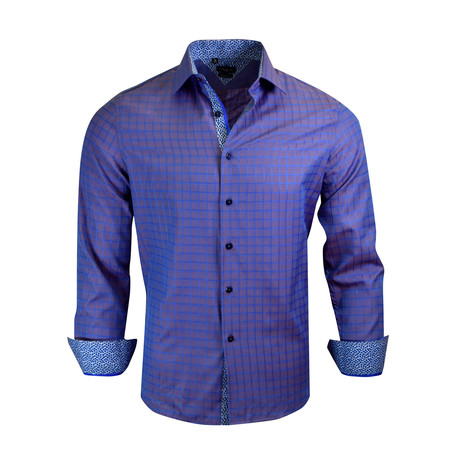 Sawyer Modern-Fit Long-Sleeve Dress Shirt // Royal (S)