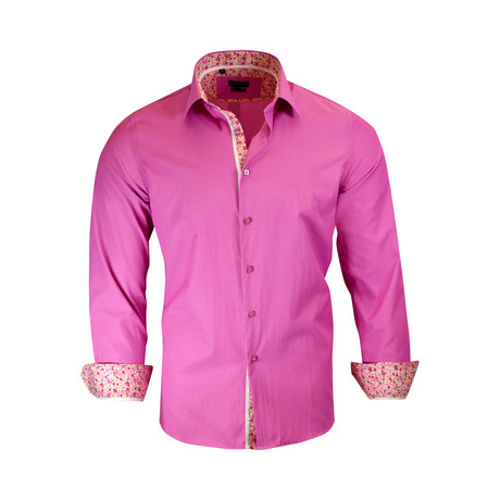 Leonard Modern-Fit Long-Sleeve Dress Shirt // Garden Rose (S)