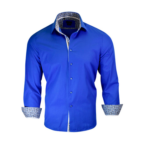 Leonard Modern-Fit Long-Sleeve Dress Shirt // Royal (XS)