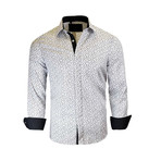 William Modern-Fit Long-Sleeve Dress Shirt // White + Black (XL)