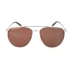 Salvatore Ferragamo // Lee Sunglass // Silver + Brown