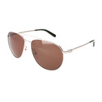 Salvatore Ferragamo // Lee Sunglass // Silver + Brown