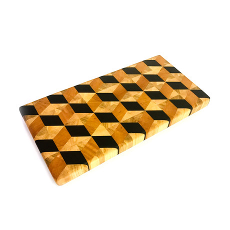 3-D Cube Board // Cheese Board (Black Slicing Arm)