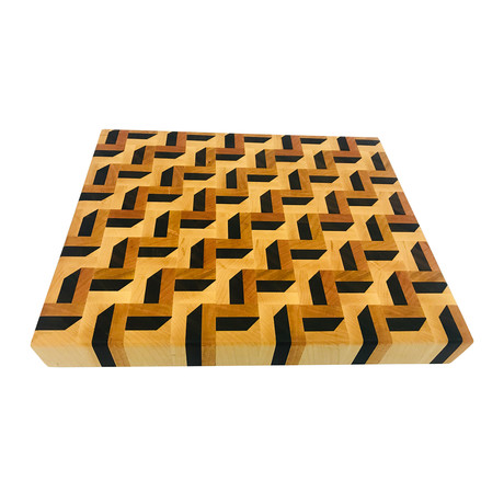 3-D Zig Zag Pattern // Cutting Board (21" LX 21"W X 2"H)