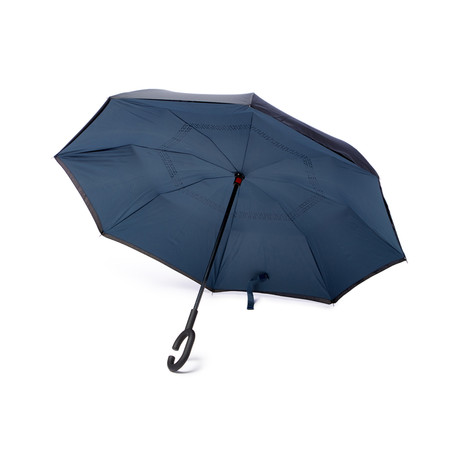 Upside Down Umbrellas // NAVY // Reversible