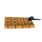 Brick Pattern Cherry + Walnut Mortar // Cheese Board (Black Slicing Arm)