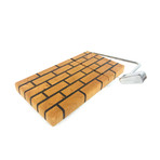 Brick Pattern Maple + Walnut Mortar // Cheese Board (Silver Slicing Arm)