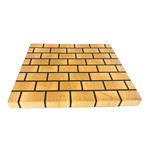 Brick Pattern Maple + Walnut Mortar // Cutting Board (16"L X 12"W x 2"H)