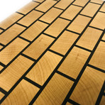 Brick Pattern Maple + Walnut Mortar // Cutting Board (16"L X 12"W x 2"H)