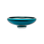 Deco Large Bowl // Teal Exterior (Mirror Interior)