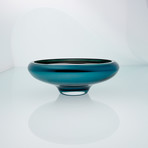 Deco Large Bowl // Teal Exterior (Mirror Interior)