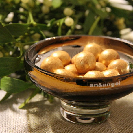 Deco Mini Bowl // Amber Exterior (Mirror Interior)