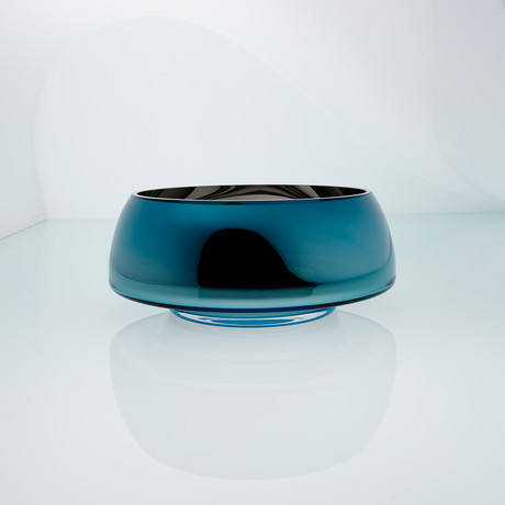 Deco Jazz Grand Bowl // Teal Exterior (Mirror Interior)