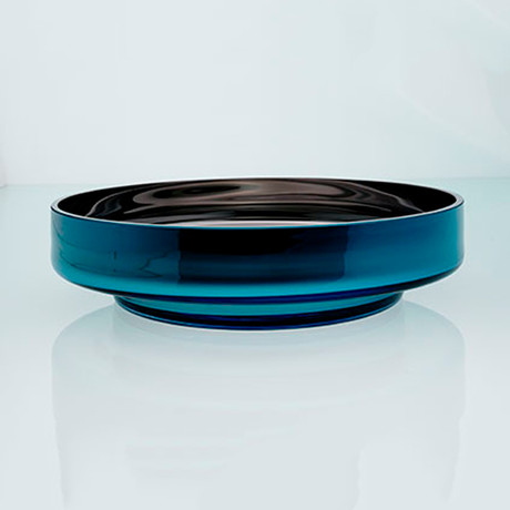 Disc Moon Bowl // Teal Exterior (Mirror Interior)