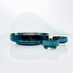 Disc Moon Bowl // Teal Exterior (Mirror Interior)