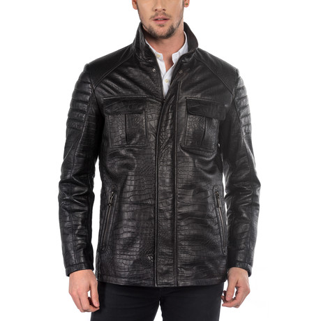 Dino Leather Jacket // Black (2XL)