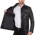 Dino Leather Jacket // Black (2XL)
