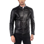 Emilio Leather Jacket // Navy (XL)