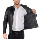 Emilio Leather Jacket // Navy (XL)