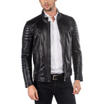 Emilio Leather Jacket // Navy (XS)