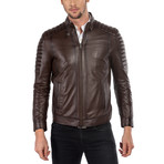 Cleven Leather Jacket // Brown (XL)