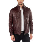 Fredo Leather Jacket // Bordeaux (5XL)