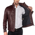 Fredo Leather Jacket // Bordeaux (L)