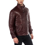 Fredo Leather Jacket // Bordeaux (M)