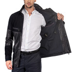 Orlando Leather Jacket // Navy (L)