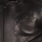 Pasqual Leather Jacket Slim Fit // Black (XS)