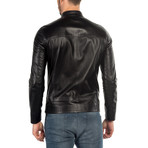 Eraldo Leather Jacket // Navy (M)