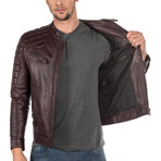 Fedele Leather Jacket // Antique Bordeaux (XL)