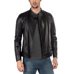 Eraldo Leather Jacket // Navy (M)