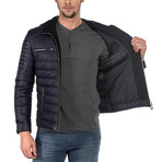 Ivo Leather Jacket // Navy (L)