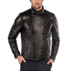 Pasqual Leather Jacket Slim Fit // Black (XL)