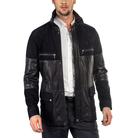 Orlando Leather Jacket // Navy (XL)