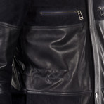 Orlando Leather Jacket // Navy (XL)