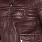 Fredo Leather Jacket // Bordeaux (3XL)