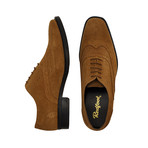 Suede Oxford Brogue Shoe // Tan (UK: 6.5)