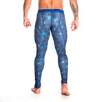 Geometric Lycra Pant // Blue (L)