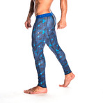 Geometric Lycra Pant // Blue (L)